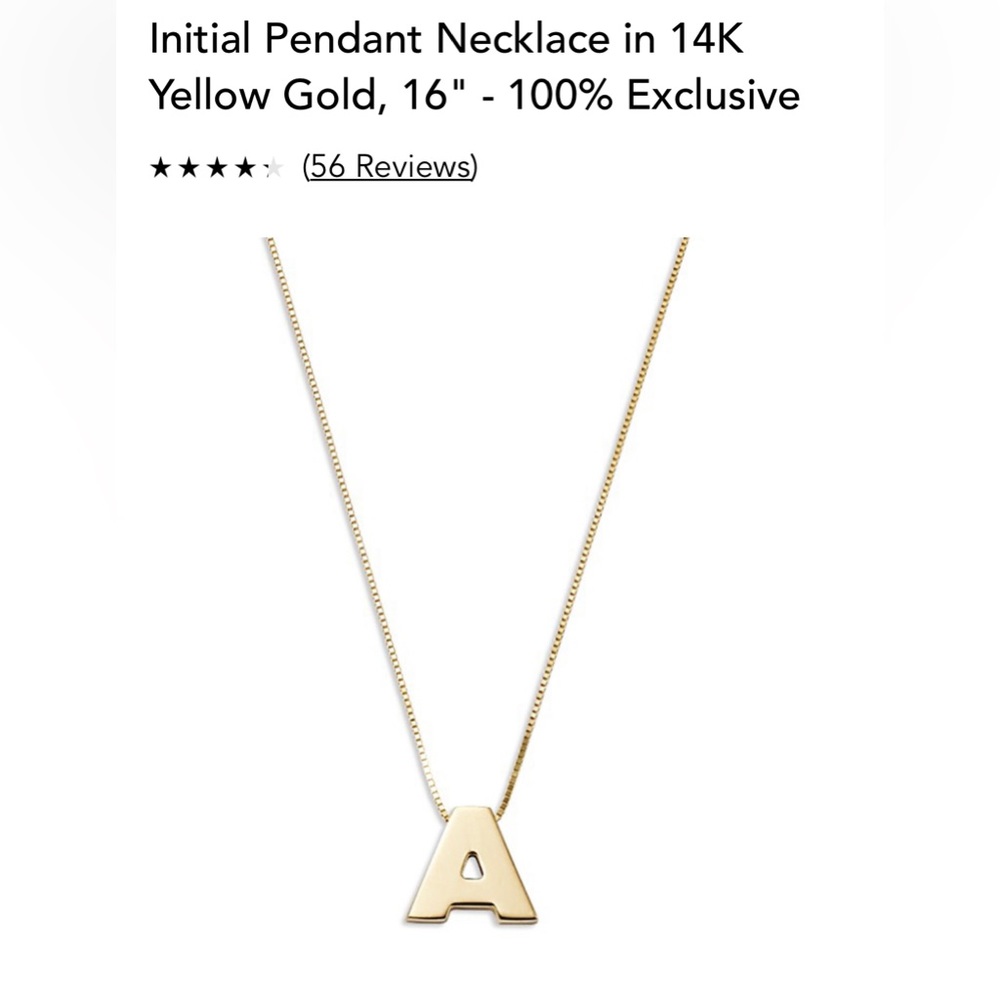 Initial A Pendant Necklace- 14K Gold